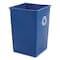 Rubbermaid Commercial 35 gal Square Recycling Bin, Satin Black/Satin Brass, Plastic FG395873BLUE - alternate 4