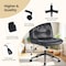 Simple Deluxe Criss Cross Legged Chair with Wheels, Armless PU Leather Office Desk Chairs Wide Seat, Swivel Rolli 3A88FNCHAR7295BLK - alternate 4