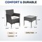 Yssoa Patio Furniture Set 3 Pieces Outdoor Rattan Wicker Chairs with Soft Cushion and Glass Coffee 3A88FNSOFASET3RATTANBLK - alternate 4