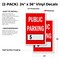 Signmission Public Parking With Price, Vinyl Decals Only 24 Inch x 36 Inch, Vinyl Decal, 2PK DSB-2436-2PACK-Public Parking With Price - alternate 2