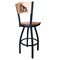 Holland Bar Stool Co 36" Blk Wrinkle James Madison Swivel Bar Stool, Laser Engraved Back L03836BWMedMplAJmsMadMedMpl - alternate 6
