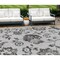 Homeroots 10' X 14' Gray Charcoal And Silver Floral Washable Indoor Outdoor Area Rug 589475 - alternate 1