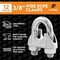 Xpose Safety Wire Rope Clamp for Stainless Steel 3/8in Galvanized U Bolt Cable Clips, 12PK GCC38-12-X-S - alternate 4