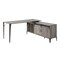 Homeroots 65" Gray and Black L Shape Writing Desk 491497 - alternate 5