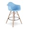 Homeroots 28" Light Blue And Brown Heavy Duty Plastic And Solid Wood Low Back Counter Height Bar Chair 520676 - alternate 8