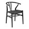 Homeroots Set of Two Black Solid Wood Wishbone Back Dining Arm Chairs 653936 - alternate 7