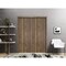 Sartodoors Modern Double Pocket Doors, Planum 0017 Walnut and Aluminum Strips, Kit Trims Rail Hardware, Solid PLANUM0017DP-WLN-7296 - alternate 1