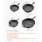 Vevor 4 Piece Cast Iron Skillet Frying Pan Set 6 8 10 12 in with Silicone Handle Black, 4PK CAS003-3 - alternate 3