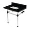 Kingston Brass 30" Black Granite Console Sink with Acrylic Legs, 8-Inch, 3-Hole, Black Granite/Matte Black KVPK3030KASQ0 - alternate 1