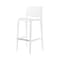 Homeroots Set of Four 30" White Faux Rattan Heavy Duty Plastic Low Back Outdoor Bar Height Chairs 565349 - alternate 1