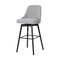 Homeroots 30" Light Gray and Black Fabric with Solid Wood Swivel Bar Height Bar Chair 534483 - alternate 7