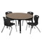 Regency Round Kee Adjustable Classroom Table W/ 4 Andy Stack Chairs, 36 in W, 36 in L, Noble Oak TB36RNDNOAPBK45BK - alternate 1