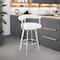 Armen Living Magnolia 30in Swivel Bar Stool in Brushed Stainless Steel with White Faux Leather LCMGBABSWHI30 - alternate 6