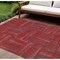 Homeroots 9' X 12' Red And Brown Geometric Washable Indoor Outdoor Area Rug 598302 - alternate 1