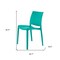 Homeroots Set of Four Turquoise Heavy Duty Plastic Outdoor Stacking Dining Chairs, 4PK 565208 - alternate 4
