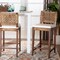 Bali & Pari Alise Handwoven Seagrass Bar Stool with Mahogany Wood Frame - Chair for Home Bar, Earthy Brown 259-14243-ZORO - alternate 6