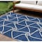 Homeroots 8' X 10' Blue And Ivory Geometric Washable Indoor Outdoor Area Rug 612866 - alternate 1