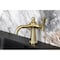 Kingston Brass One-Handle Single-Hole Bathroom Faucet with Push Pop-Up Drain, Brushed Brass KS3547TKL - alternate 5