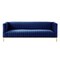 Homeroots 85" Navy Blue Velvet Sofa With Gold Legs 543974 - alternate 6