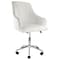 Elama Adjustable Faux Leather Rolling Office Chair in White with Chrome Finish ELM-2613-WHT - alternate 1