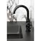 Kingston Brass One-Handle 1-Hole Bathroom Faucet with Knurled Handle, Deck Plate, and Push Pop-Up Drain KSD2210RKX - alternate 4