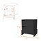 Homeroots 20" Black Wood Two Drawer Nightstand 534910 - alternate 6