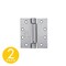 Global Door Controls 4.5 in. x 4 in. Brushed Chrome Full Mortise Spring Squared Hinge with Non-Removable Pin, 2PK CPS4540-26D-2 - alternate 1