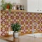 Homeroots 6" x 6" Brown And Gold Vinyl Arabesque Peel And Stick Removable Tiles 569320 - alternate 6