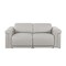 Homeroots 73in Light Gray and Black Italian Leather Power Reclining Loveseat 720488 - alternate 1