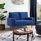 Homeroots 57" Blue And Dark Brown Velvet Loveseat and Toss Pillows 543710 - alternate 4