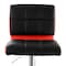 Elama 2 Piece Adjustable Faux Leather Two Toned Bar Stool in Black and Red ELM-744-BLK-RED - alternate 6