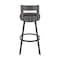 Armen Living Flynn 26in Swivel Counter Stool in Brown Metal with Brown Faux Leather LCFLBAJVCHO26 - alternate 6