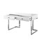 Homeroots 47" White and Silver Writing Desk With Two Drawers 543797 - alternate 5