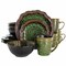 Elama Jade Waves 16 Piece Stoneware Dinnerware Set in Green EL-JADEWAVES - alternate 1