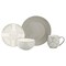 Homeroots Gray and Ivory Sixteen Piece Round Geometric Ceramic Service For Four Dinnerware Set 534534 - alternate 9