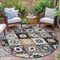 Homeroots 8' Black Wheat And Gray Round Southwestern Washable Indoor Outdoor Area Rug 632253 - alternate 5