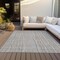 Homeroots 3' X 5' Gray Brown And Ivory Striped Washable Indoor Outdoor Area Rug 597391 - alternate 6