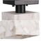 Jonathan Y Alessia 8" 1-Light Modern Contemporary Alabaster/Iron Square LED Semi Flush Mount, White Marbling/Bla JYL1203B - alternate 8
