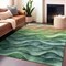 Homeroots 10' X 14' Teal Blue Abstract Washable Indoor Outdoor Area Rug 608081 - alternate 6