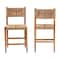 Bali & Pari Prita Bohemian Paper Loom and Natural Mahogany Wood 2-Piece Counter Stool Set 249-2PC-13882-ZORO - alternate 5
