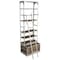 Homeroots 32" Light Brown And Nickel Metal and Solid Wood Five Tier Library Bookcase with Two Drawers 611040 - alternate 1