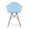Homeroots Blue And Natural Heavy Duty Plastic And Solid Wood Dining Arm Chair 520279 - alternate 5
