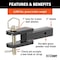 Curt Ball Mount, 1 in Dia Hitch Ball, Steel Hitch Ball, Gloss Black Powder-Coated 45821 - alternate 4