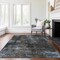 Homeroots 8' X 10' Graphite Charcoal And Silver Abstract Washable Indoor Outdoor Area Rug 587905 - alternate 7