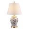Jonathan Y Penelope 22" French Country Cottage Ceramic/Iron Chinoiserie Ginger Jar LED Table Lamp, Gray/White JYL3005C - alternate 1