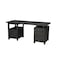 Homeroots 68" Black Carved Floral Scroll Solid Wood Computer Desk With Three Drawers 569608 - alternate 6