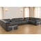 Homeroots Dark Gray Italian Leather Power Reclining U Shaped Eight Piece Corner Sectional With Console 634674 - alternate 8