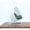 Leisuremod White Wicker Hanging 2 person Egg Swing Chair with Dark Green Cushions ESCW-57DG - alternate 6
