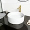 Vigo Montauk Modern White Matte Stone 15 in. L x 15 in. W x 5 in. H Round Vessel Bathroom Sink VG04017 - alternate 6