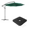 Pure Garden 10 ft Cantilever Patio Umbrella with 220lb Base and Dark Green Canopy 83-OUT5412B - alternate 1